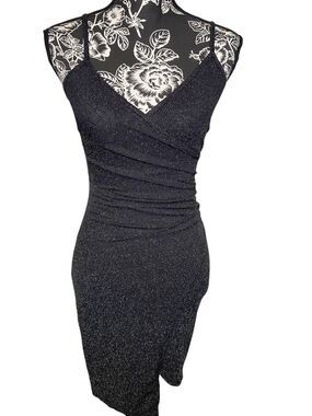 Crave Fame by Almost Famous Sparkly Glitter Ruched Bodycon Mini Dress Party Club